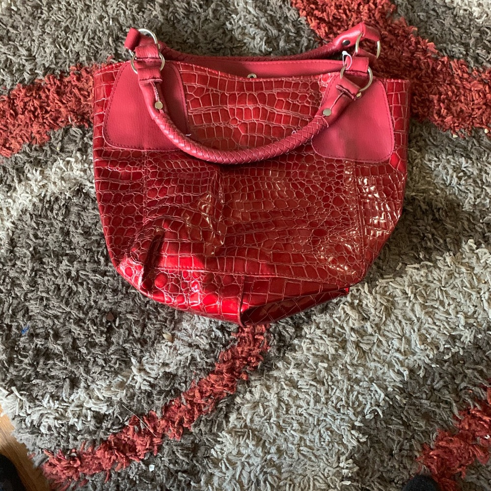 Red Snake Skin Designer Bag